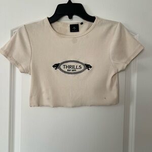 Thrills Women's Off-White Graphic Cropped Top